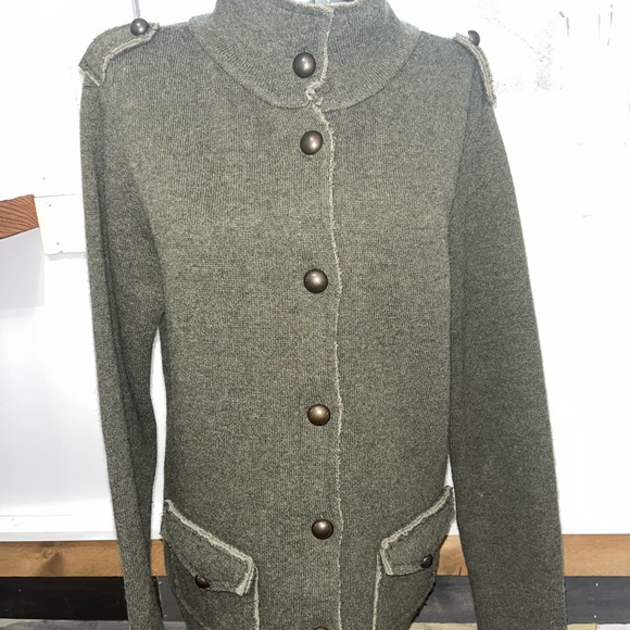 Mary Made In Italy Jackets & Blazers - Italy Italian Wool Military jacket fitted button Sweater coat warm coz…